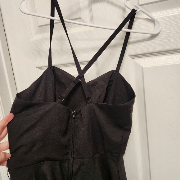 Unique Vintage Elegant Black Midi Dress - Picture 5 of 10